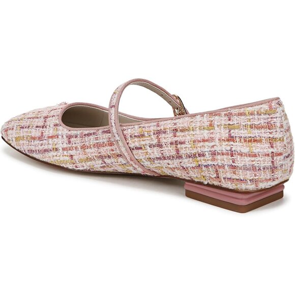 Franco Sarto Womens Pink Tweed Multi Faux Leather Tinsley Mary Jane Ballet Flats - Picture 8 of 9